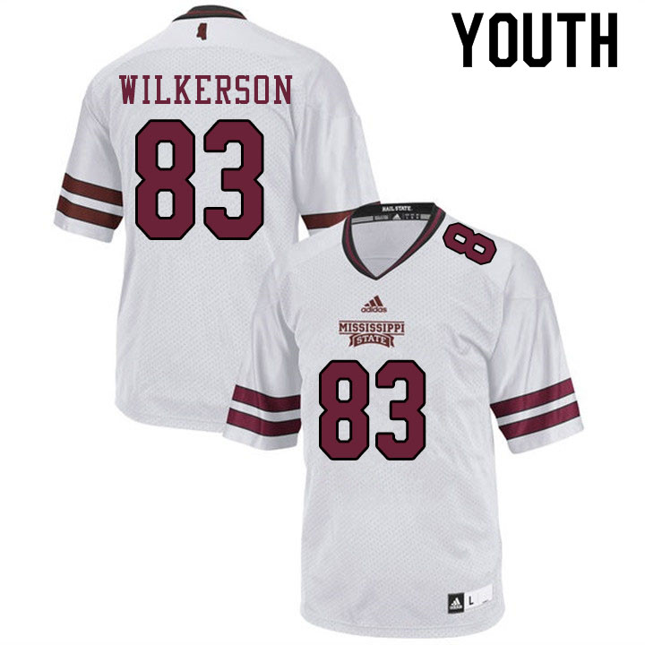 Youth #83 Evans Wilkerson Mississippi State Bulldogs College Football Jerseys Sale-White
